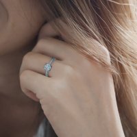 טבעת אירוסין רסיפה 14 קראט זהב לבן 14