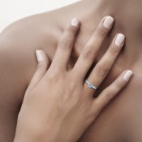 טבעת אירוסין מיין 14 קראט זהב לבן 14