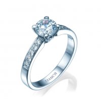 טבעת אירוסין טולוז 14 קראט זהב לבן 12