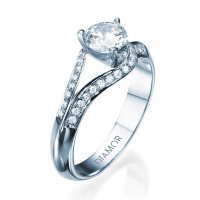 טבעת אירוסין בלארוס 14 קראט זהב לבן 12