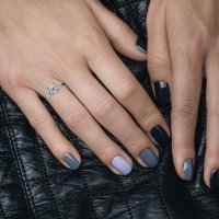 טבעת אירוסין יוון 14 קראט זהב לבן 14