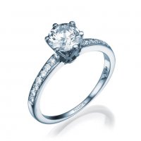 טבעת אירוסין מנורקה 14 קראט זהב לבן 12