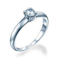 טבעת אירוסין מיין 14 קראט זהב לבן 12