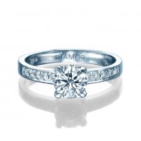 טבעת אירוסין טולוז 14 קראט זהב לבן 11