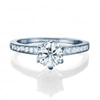 טבעת אירוסין מנורקה 14 קראט זהב לבן 11