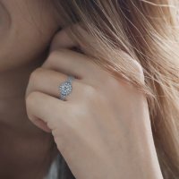 טבעת אירוסין אן מרי 14 קראט זהב לבן 13