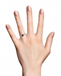 טבעת אירוסין וינה 14 קראט זהב לבן 13