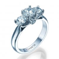 טבעת אירוסין ג'רזי 14 קראט זהב לבן 12